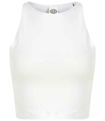 SF Ladies Cropped Top - WHI - L